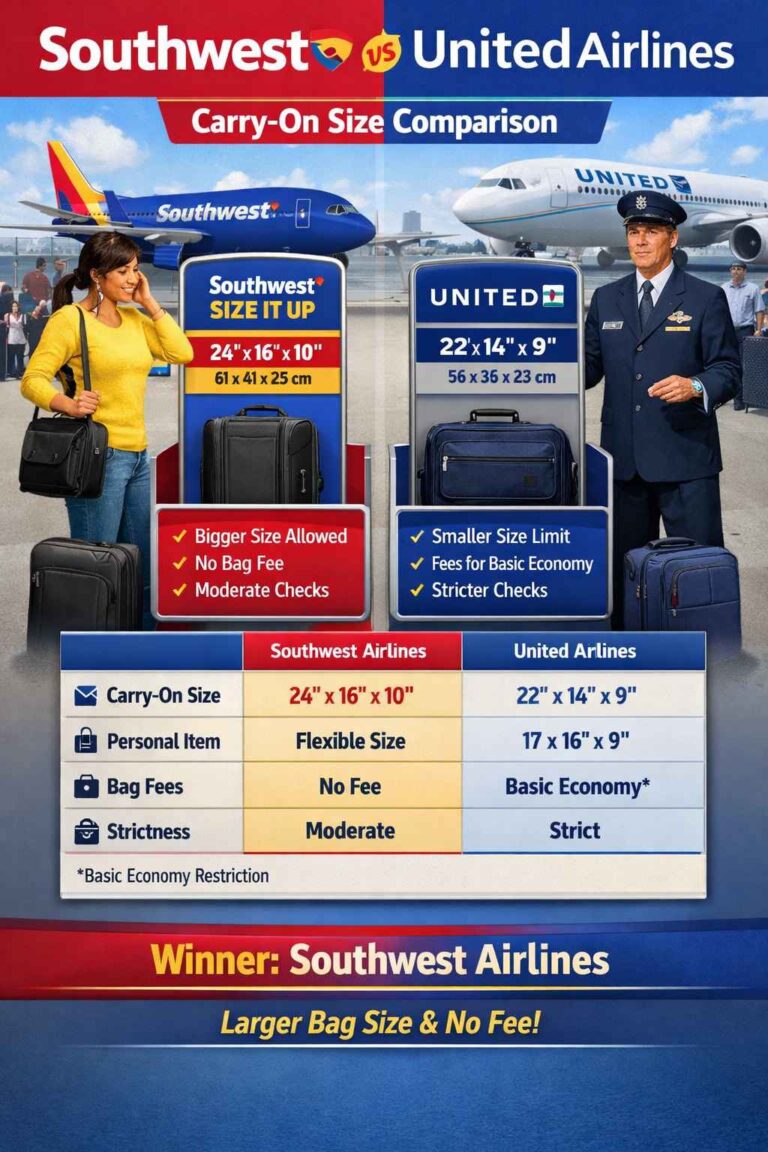 Southwest Airlines vs United Airlines Carry-On Size