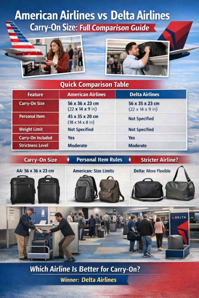 american airlines vs delta carry-on size